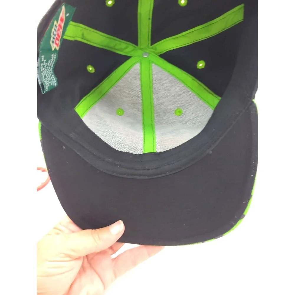 Vtg Mountain Dew Embroidered PepsiCo Checkered Trucker Snapback Hat Cap NWOT